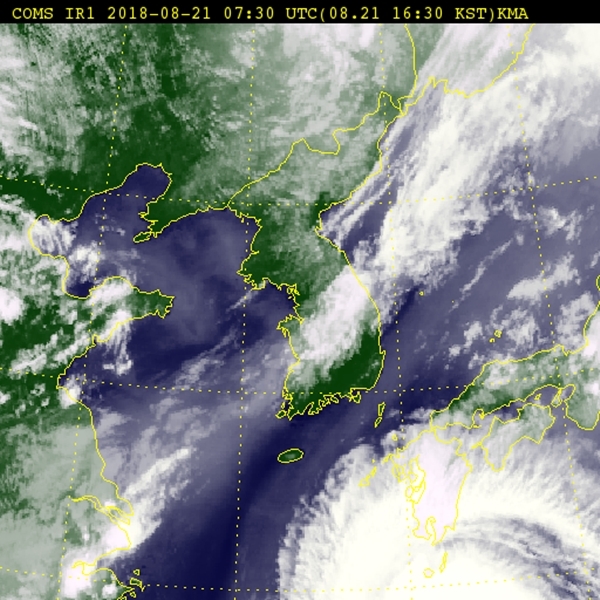 일본에서 북상중인 19호 태풍 '솔릭'